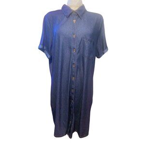 Bobbie Brooks blue denim shirt dress size 3X